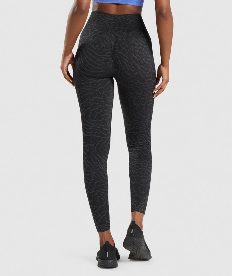 Women's Gymshark Adapt Animal Seamless Leggings Black | CA A10N57